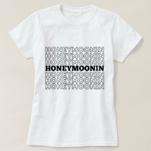 Camiseta Trendy Hooneymoonin hubby wifey recém-casados féri
