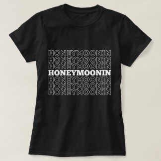 Camiseta Trendy Hooneymoonin hubby wifey recém-casados féri