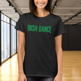 Camiseta Trendy Irish Dance Typografia em Verde