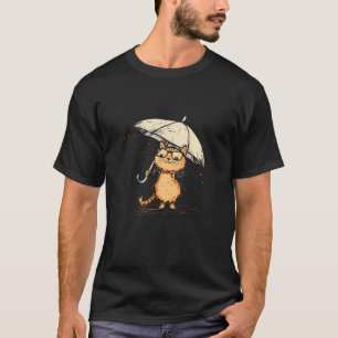 Camiseta Trendy Kitten com Guarda-chuvas para Amantes Vista