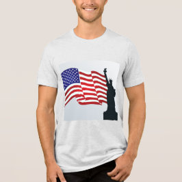 Camiseta Trendy Lady Liberty E Bandeira Americana