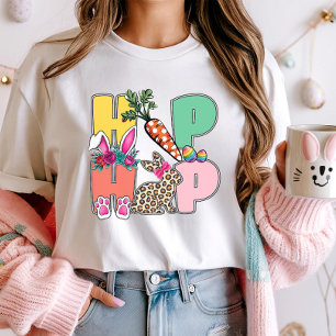 Camiseta Trendy Leopard Bunny Hip Hop Páscoa