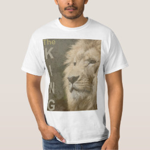 Camiseta Trendy Lion Face White Modelo Mens Moderno