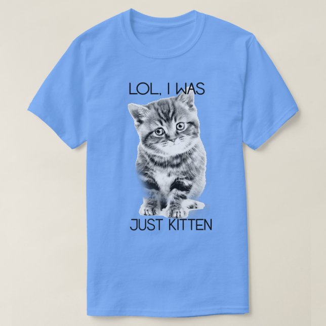 Camiseta Trendy Lol Eu Era Apenas Gatinho Humor Animal (Frente do Design)