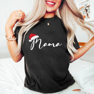 Camiseta Trendy Mama Natal Santa Hat Black