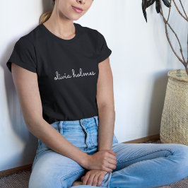 Camiseta Trendy Monograma | Nome do Script Preto Moderno