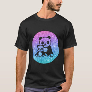 Camiseta Trendy Panda E Bebê Dotados Para Meninas Adolescen