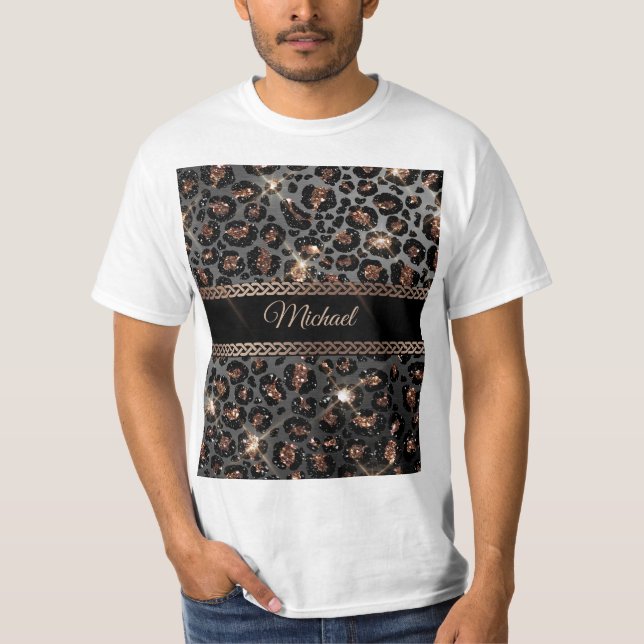 Camiseta Trendy Personalizado Leopard Dourado Luminter     (Frente)