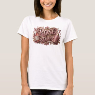 Camiseta Trendy Pink ROSE TIME Slogan