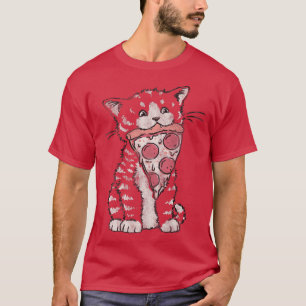 Camiseta Trendy Pizza Gatinho Humor com Comida animal