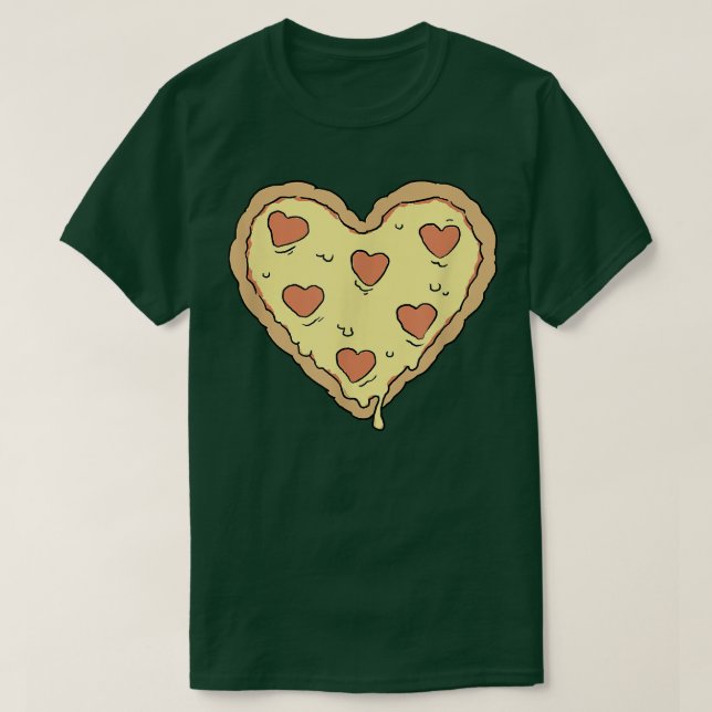 Camiseta Trendy Pizza Heart Comida Humor 3375666 (Frente do Design)