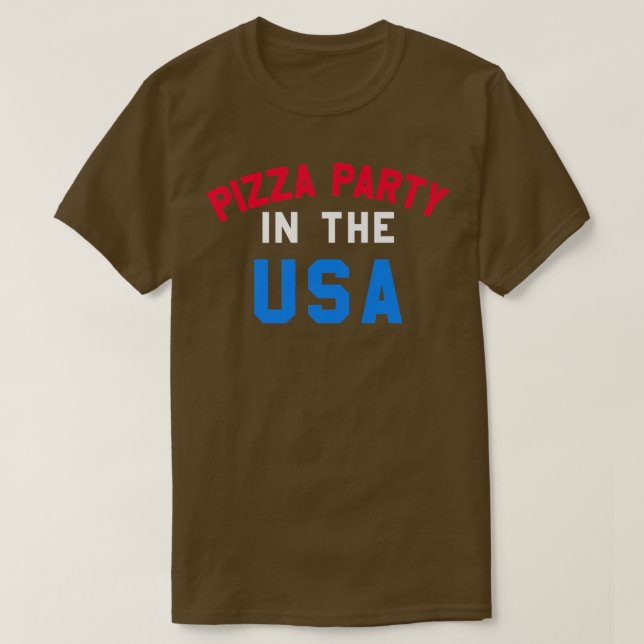 Camiseta Trendy Pizza Party In The Eua Tet Stack 33475678 (Frente do Design)