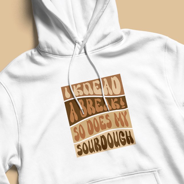 Camiseta Trendy Retro Beige Sourdough Bread Baker Engraçado (Groovy funny sourdough baker white hoodie - the perfect gift for a sourdough enthusiast or baker)
