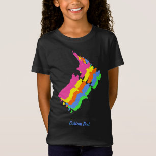 CAMISETA TRENDY RETRO NZ PAÍS COLORIDO KIWI GRÁFICO KID