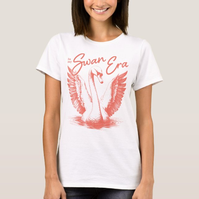 Camiseta Trendy Swan Era Coral Impressão (Frente)