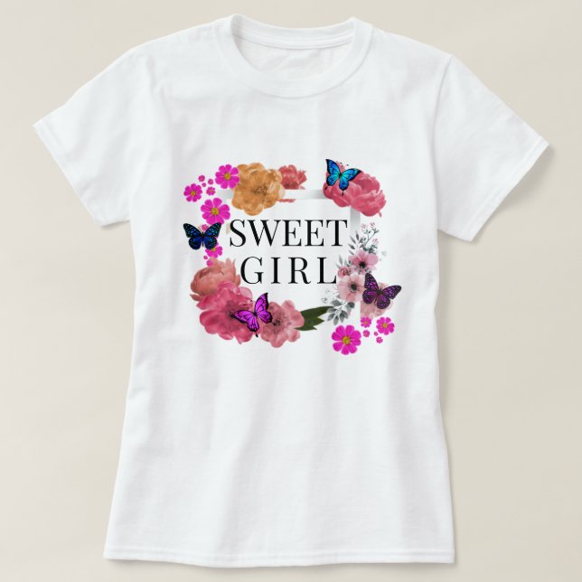 Camiseta Trendy Sweet Girl (Frente do Design)