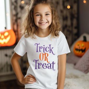Camiseta Trendy Trick ou Treat Purple e Orange Halloween