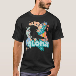 Camiseta Trendy Tropical Cute ALOHA DINOSAUR Havaí