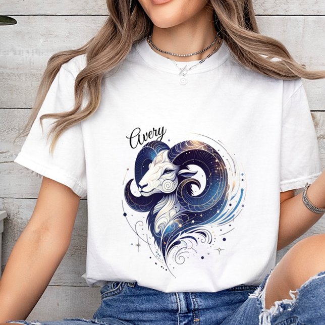 Camiseta Trendy Watercolor Fria Zodiac Personalizado (Criador carregado)