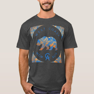 Camiseta Trendy West Coast California Bear Floral Patterno