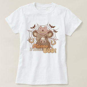 Camiseta Trendy Western Funny Cow Moo Boo Halloween