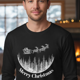 Camiseta Trenó de Natal Vintage do Papai Noel no Natal