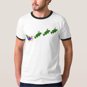 Camiseta Trenó do Natal da pesca da perda