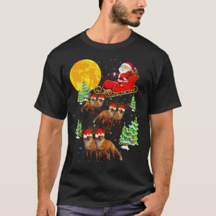 Camiseta Trenó do Papai Noel Rena Raposas Natal Natal