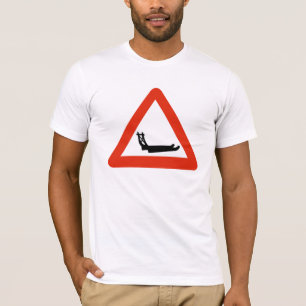 Camiseta Trenós que cruzam-se, sinal do cão de tráfego,