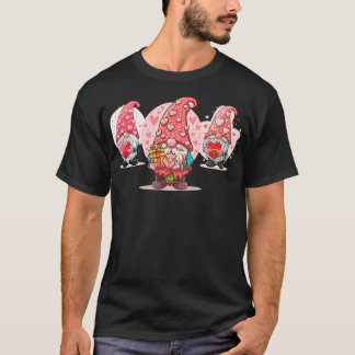 Camiseta Três adoráveis gnomos Valentins Dia Gnomo Amor Eng