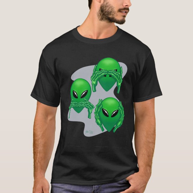 Camiseta Três Aliens Sábios (Frente)
