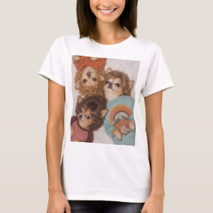 Camiseta Três Amigos Chihuahua com Grande Cabelo dos Anos 8