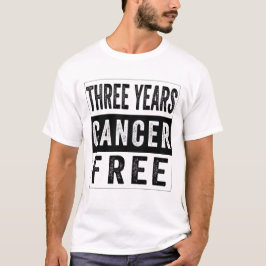 Camiseta Três anos sem cancer