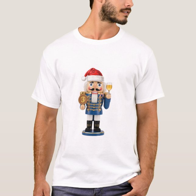 Camiseta Três Anos Sóbrio Nutcracker Natal Sobriedade (Frente)