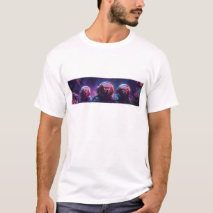 Camiseta Três Astro-Lêmures em Capacetes Espaciais - SciFi 