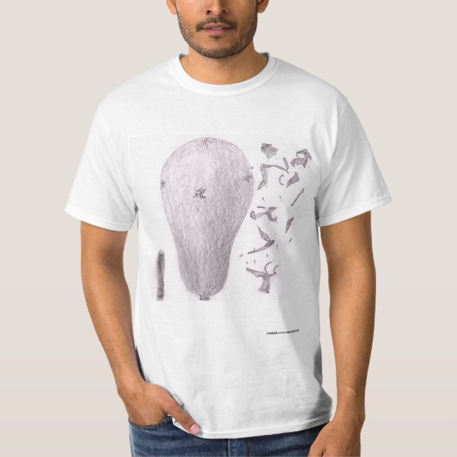 Camiseta Três Balões, Um Sem Ar, Um Inflado, Explodido (Frente)