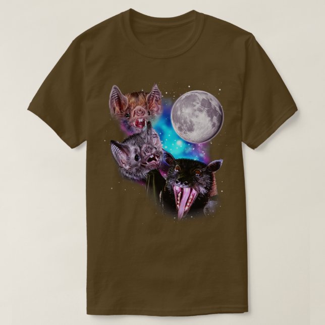 Camiseta Três Bats Howl na Lua (Frente do Design)