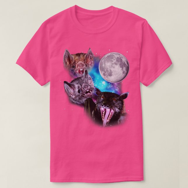 Camiseta Três Bats Howl na Lua (Frente do Design)