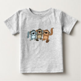 Camiseta Três Bons Cartoons Sloths Baby T Shirt
