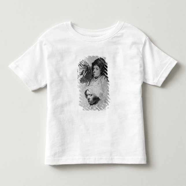 Camiseta Três cabeças fêmeas com uma que dormem, 1637 (Frente)