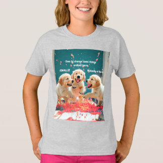 Camiseta Três cachorros de recuperação de ouros