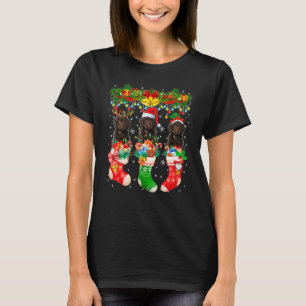 Camiseta Três Cachorros Sproodle Duende Rena do Papai Noel