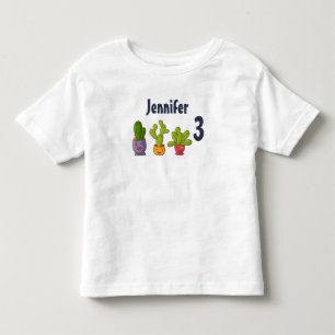 Camiseta Três cactus giros em Potes de flores