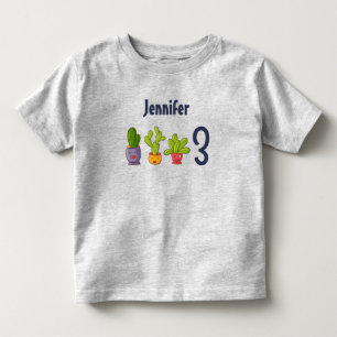 Camiseta Três cactus giros em Potes de flores