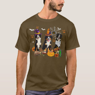 Camiseta Três Cães de Montanha Berneses Bomba Múmia Bruxa A