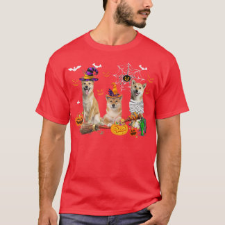 Camiseta Três Cães Shiba Inu Bruxo Halloween Mummy Scary P