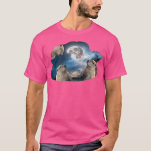 Camiseta Três Capybaras E Lua