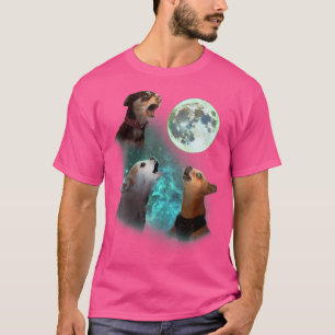 Camiseta Três Chihuahuas Uivam Para a Lua 3 Lobos Lobos Eng