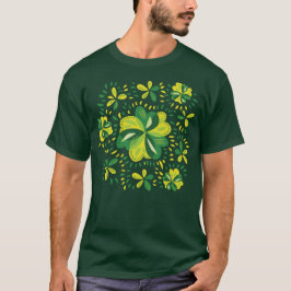 Camiseta Três Clovers Folha Padrão Único Shamrock