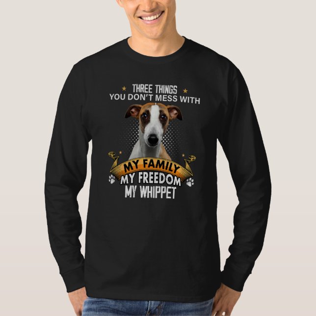 Camiseta Três coisas que você não desmente com o cachorro d (Frente)